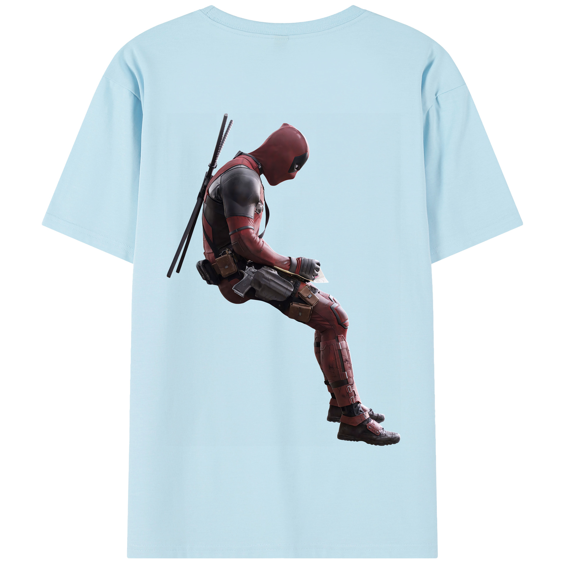 （画像用） Deadpool デッドプール 綿100％半袖Tシャツ（背面プリント）